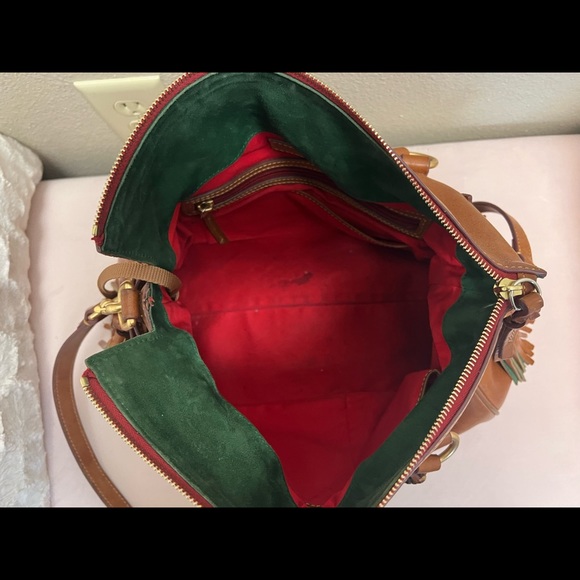 Dooney & Bourke Florentine leather tasseled satchel bag - Picture 3 of 5